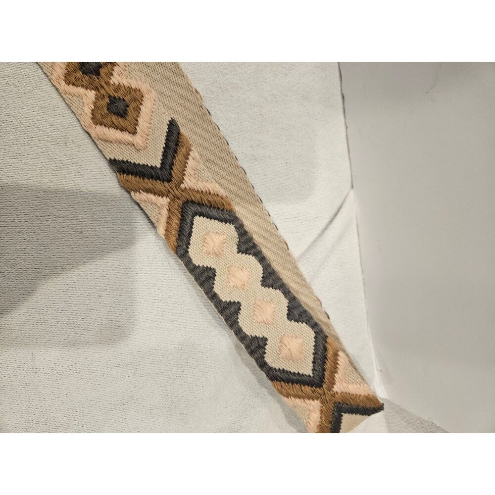 Ah-Dorned Aztec Embroidered Woven Guitar Style Handbag Strap Crossbody 2" Adjust